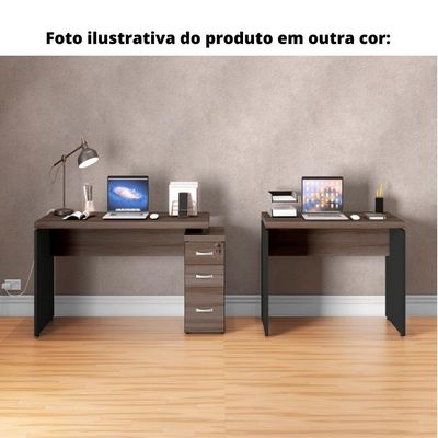 Mesa De Escritório Pé Painel Pe40 Em Mdp 150 X 70 Cm Base Preta Noce Naturalle Base Preta