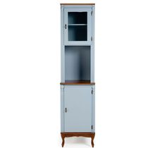 Paneleiro Copenhagen Oratório 1 Porta De Vidro 1 Nicho E 1 Porta Maciça - 2067 Laca - Azul Bebê