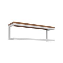 Toalheiro Para Banheiro Estilo Industrial Ita - Branco E Prateleira Imbuia - Cor: Marrom