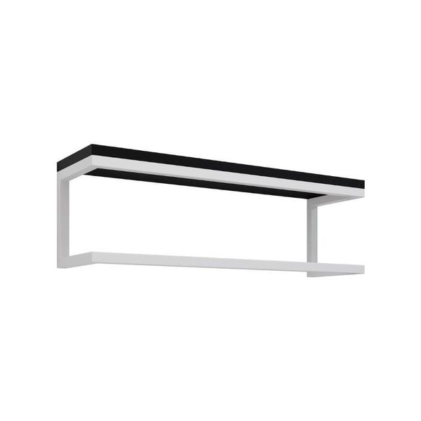 Toalheiro Para Banheiro Estilo Industrial Ita - Branco E Prateleira Preta - Cor: Branco