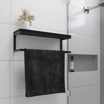 Toalheiro Para Banheiro Estilo Industrial Ita - Preto - Cor: Preto
