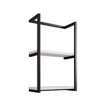 Toalheiro Para Banheiro Estilo Industrial Sahy - Preto E Prateleira Branca - Cor: Preto