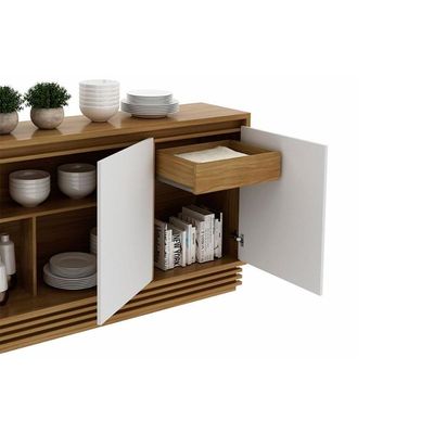 Buffet De Sala Jantar Bb2610 3 Portas Natural-off White - Tecno Mobili