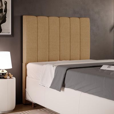 Cabeceira Cama Box Solteiro 100 Cm Dália W01 Bege Escuro