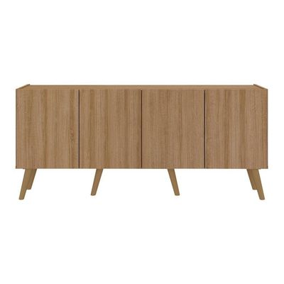 Rack Retrô Para Tv Até 50 Polegadas Com 4 Portas Multimóveis Mp1071 Rustic Natural
