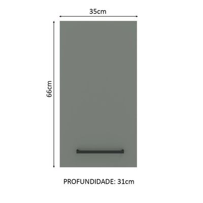 Armário Aéreo com 1 Porta Cinza Agata Madesa