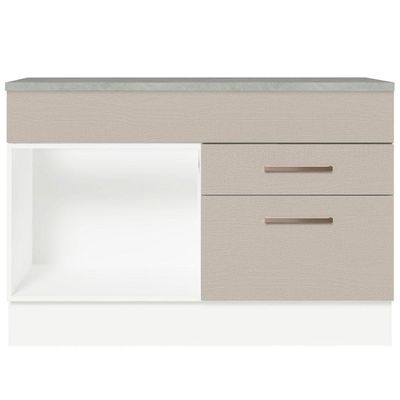 Balcão De Pia Cozinha 1 Porta E 2 Gavetas (com Tampo) Branco/crema Agata Madesa Branco/crema