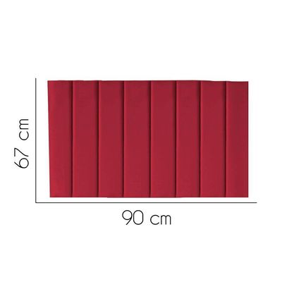 Painel Estofada Carla 90cm Solteiro Para Cama Box Quarto Corino Vermelho
