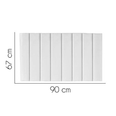 Painel Estofada Carla 90cm Solteiro Para Cama Box Quarto Suede Branco