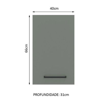 Armário Aéreo com 1 Porta Cinza Agata Madesa