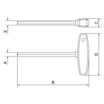 Chave Cabo T Ponta Hexagonal 5x160 Mm Tramontina Pro Tramontina