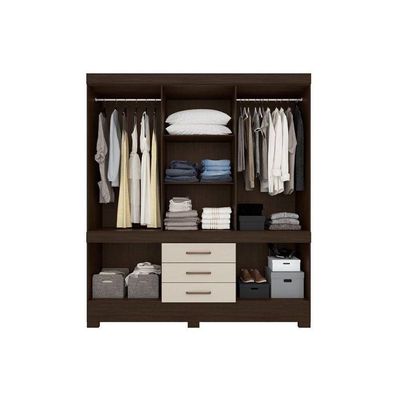 Guarda Roupa Casal 10 Portas E 3 Gavetas C/ Espelho New Murano Amêndola Touch - Demóbile