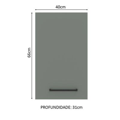 Armário Aéreo 40cm com 1 Porta Cinza Agata Madesa
