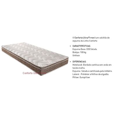 Colchão Queen D33 / EP / Anatômico Confort Ultra Firme Euro Pillow Brown (158x198x17) - Paropas