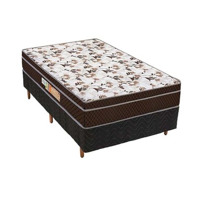 Conjunto Box Solteiro: Colchão Anatômico Polar D28/EP Orthopremium + Base CRC Rústico Black(88x188)