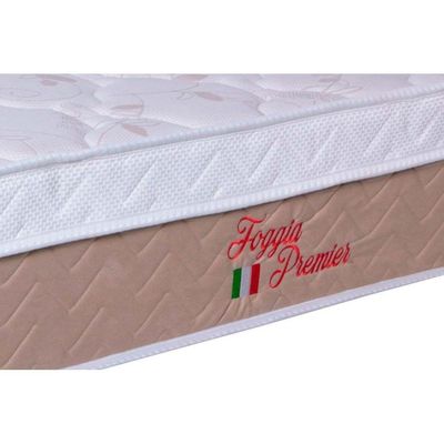 Cama Box Baú Queen: Colchão Ortopédico Orthoflex Foggia Premier + Base CRC Suede Clean(158x198)