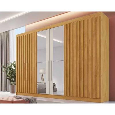Guarda Roupa Casal Potente C6 Gavetas E 6 Portas C 4 Ripadas C2 Espelhos Perobaoff WhiteEuropa