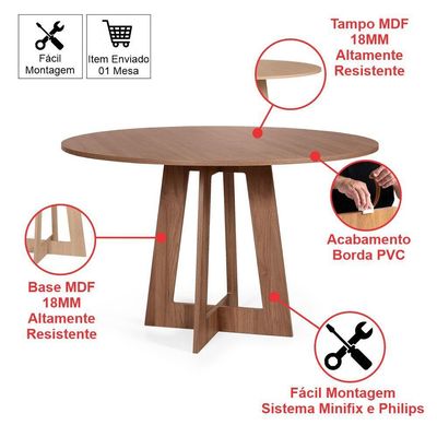 Mesa De Jantar Redonda Montreal Noronha Com 4 Cadeiras Estofadas Ella Preto/bege