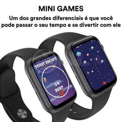 Smartwatch X16 Preto + 1 Pulseira Nylon Branco