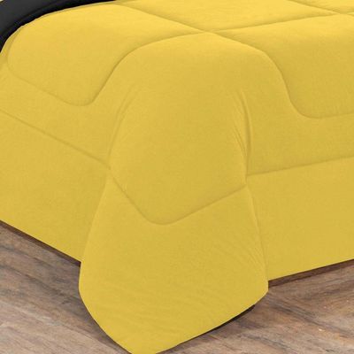 Edredom Malha 100% Algodão Gran Moratta 1 Peça Casal - Amarelo-preto