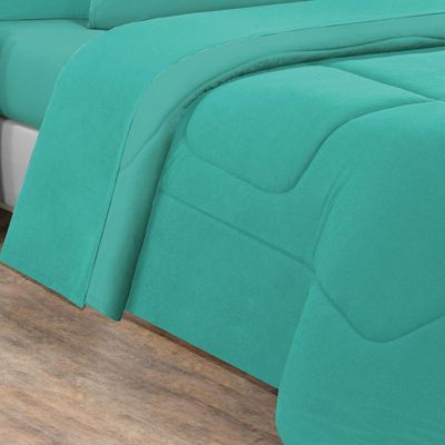 Edredom Malha 100% Algodão Gran Moratta 1 Peça Casal - Verde Jade-verde Jade