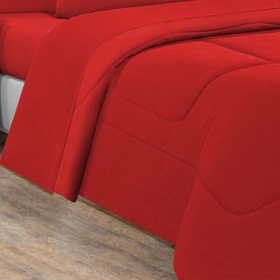 Edredom Malha 100% Algodão Gran Moratta 1 Peça Casal - Vermelho-vermelho