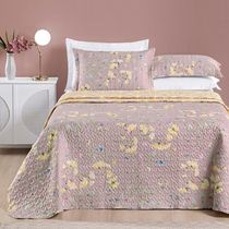 Colcha Estampada Dupla Face Bouti Casal 03 Peças - Lavanda