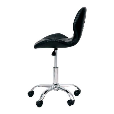 Cadeira Office Eiffel Slim Com Estofado De Couro Sintético Preta