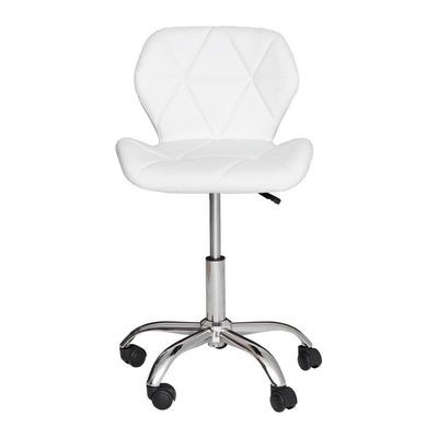 Cadeira Office Eiffel Slim Com Estofado De Couro Sintético Branca