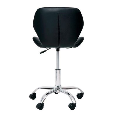 Cadeira Office Eiffel Slim Com Estofado De Couro Sintético Preta