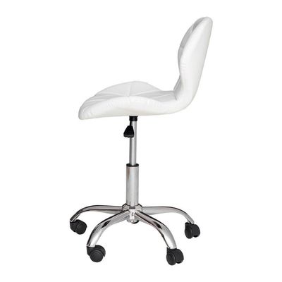 Cadeira Office Eiffel Slim Com Estofado De Couro Sintético Branca