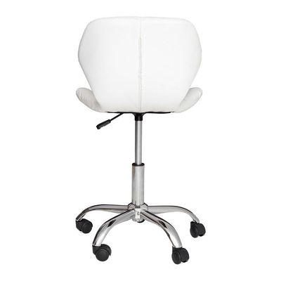 Cadeira Office Eiffel Slim Com Estofado De Couro Sintético Branca