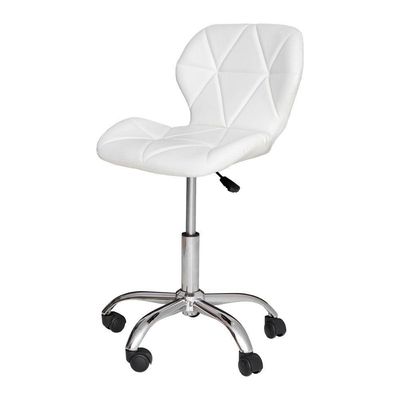 Cadeira Office Eiffel Slim Com Estofado De Couro Sintético Branca