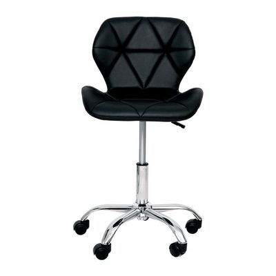 Cadeira Office Eiffel Slim Com Estofado De Couro Sintético Preta