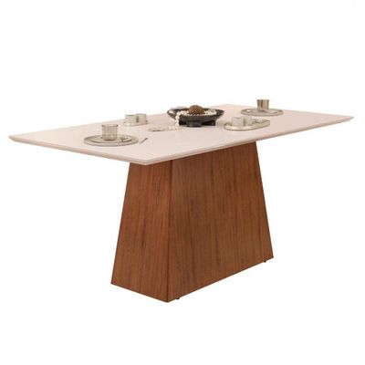 Conjunto De Mesa Dulce Dj 1,80x0,90 Com 6 Cadeiras Zoe Freijo-off White-cinza