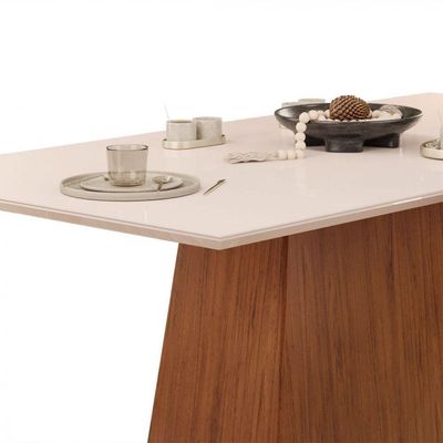 Conjunto De Mesa Dulce Dj 1,80x0,90 Com 6 Cadeiras Zoe Freijo-off White-cinza
