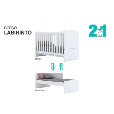 Berço Infantil Labirinto Ia-19 Rústico-branco - Henn