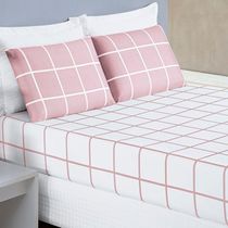Jogo De Cama Lençol 200 Fios Austin Casal Padrão 03 Peças - Rosa