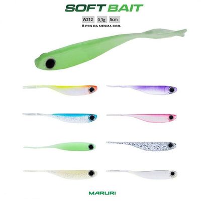 Isca Artificial Silicone Cardume Soft W212 5cm C/8 Unidades