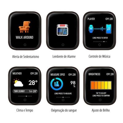 Relógio Smartwatch P70 Monitor Cardíaco Pressão Arterial Sono Passos Android Ios - Rosa