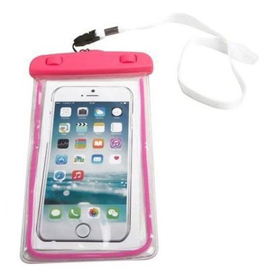 Capa Bolsa Celular A Prova Dágua Proteção Chuva Rosa