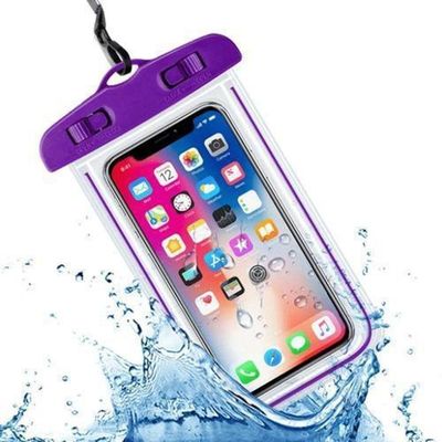 Capa Bolsa Celular A Prova D'água Proteção Mergulhos Lilás