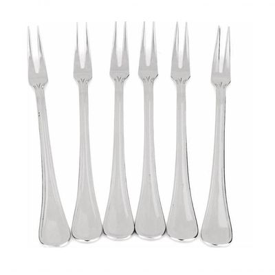 Kit Com 6 Garfos Para Petisco Midas Toptable Churrasco Frios Caixa Para Presente Mesa Servir