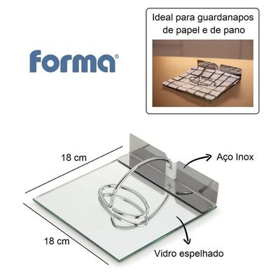 Porta Guardanapos De Papel Slim Espelhado Organizador Mesa