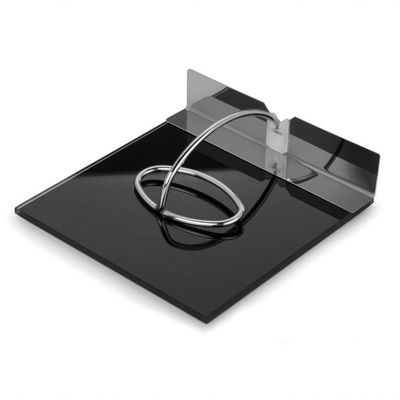 Porta Guardanapos De Papel Pano Para Mesa Slim Preto Vidro