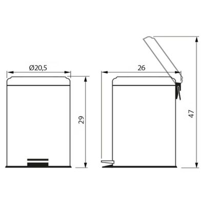 Lixeira Inox Tramontina Brasil Com Pedal Em Aço 5 Litros 94538105