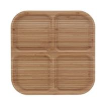 Petisqueira De Bambu Com 4 Divisórias Quadrada