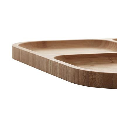 Petisqueira De Bambu Com 4 Divisórias Quadrada