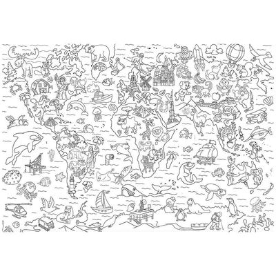 Livro Infantil Tapete Para Colorir - Mundo