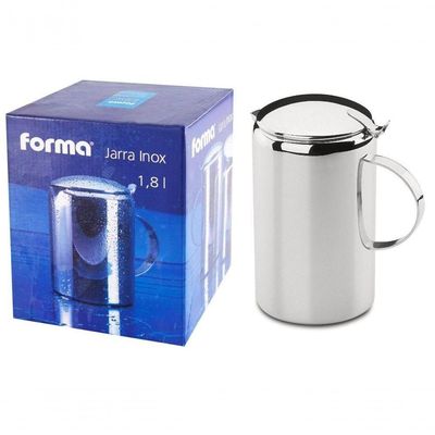 Jarra De Suco Inox 1,8 Litros Com Tampa água Bebidas Servir Mesa Posta Chá Café Bar Garrafa